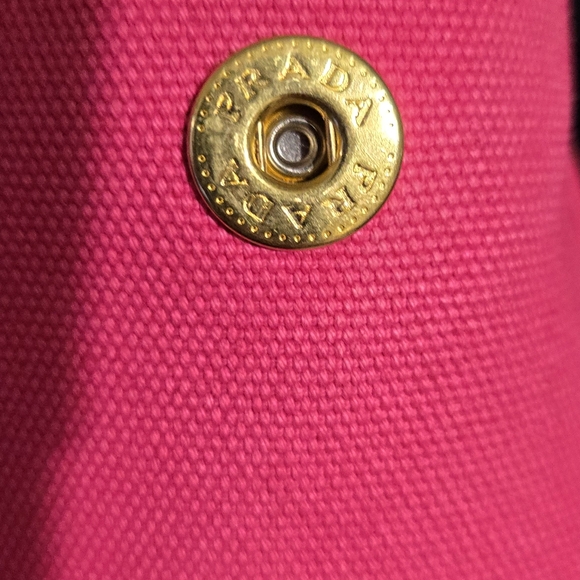 Prada Canapa Logo Satchel Pink With Strap And Entrupy Certificate - Picture 7 of 17